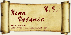 Nina Vujanić vizit kartica